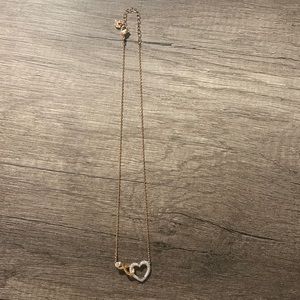 Swarovski Rose Gold and Silver Infinity Necklace